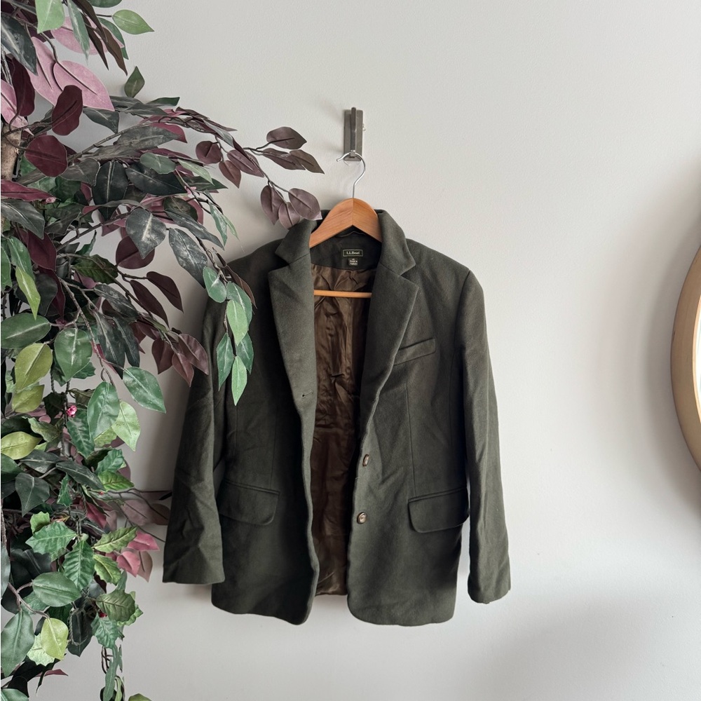 L.L. Bean Olive Green Military Jacket - Picture 5 of 6